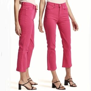 Hudson Holly Jeans High Rise Cropped Bootcut Zip Fly Hibiscus Pink Denim 27 NWT